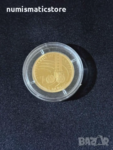 Уругвай 2004 - 5000 песос - 100-годишнина на ФИФА , Футбол - Златна монета, снимка 4 - Нумизматика и бонистика - 51239744