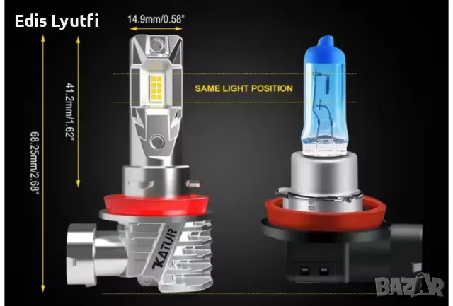 к-т LED лед крушки за халогени h8// h9/h11, снимка 3 - Аксесоари и консумативи - 48687294