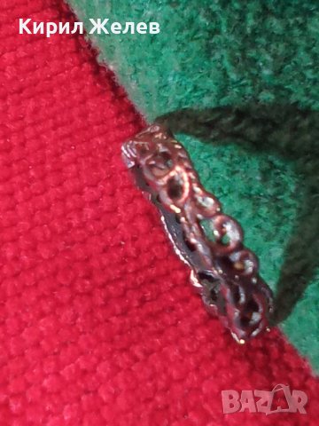 СТАР МЕДЕН ПОСРЕБРЕН АЖУРЕН РЕТРО ПРЪСТЕН Тип ХАЛКА 35021, снимка 13 - Антикварни и старинни предмети - 39633627