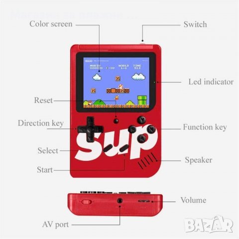 Преносима ретро конзола Sup Game Box с 400 вградени игри - КОД 2617, снимка 6 - Други игри и конзоли - 28260167