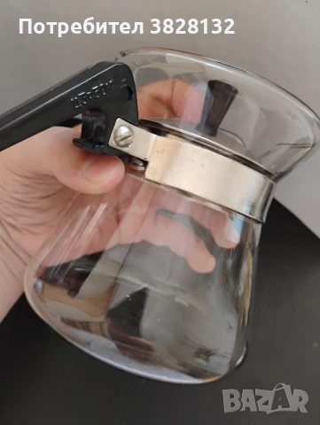 стъклена кафеварка или чайник, снимка 4 - Антикварни и старинни предмети - 50794293