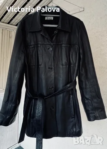 Кожено черно яке/сако   YSATIS , снимка 8 - Якета - 49047798
