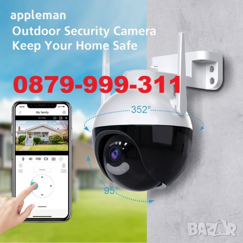 РОБОКАМ icsee 6MP WIFI  Камера въртяща за външен монтаж, снимка 13 - IP камери - 38989129