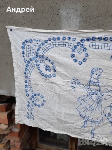 Старинен бродиран ковьор,покривка за стена #101, снимка 2 - Антикварни и старинни предмети - 38463514