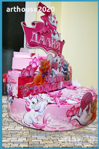 Картонена торта -котето Мари,покани за рожден ден,банери за стена и др., снимка 5 - Други - 39476956