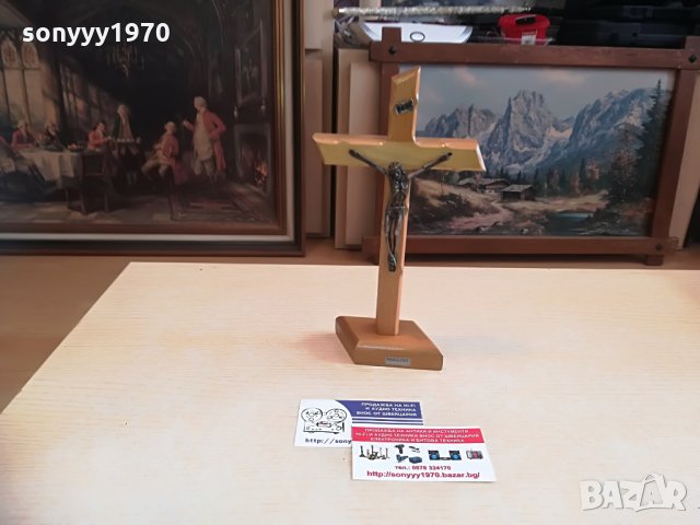 ДЪРВЕН КРЪСТ С ХРИСТОС-МЕД/МЕСИНГ, снимка 13 - Колекции - 28344334