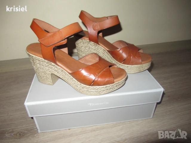 TAMARIS--ЕСТЕСТВЕНА КОЖА СТРАХОТНИ САНДАЛИ--37 номер, снимка 1