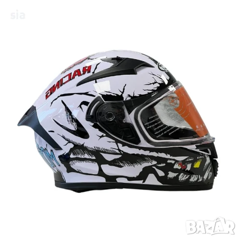 Каска за мотор, Шлем+ слюда, 4 размера, White, снимка 5 - Аксесоари и консумативи - 43375177
