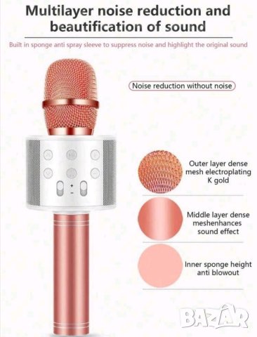 Караоке микрофон Bluetooth , снимка 4 - Караоке - 43486663