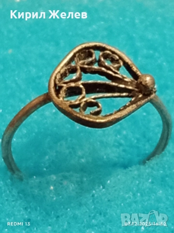 Старинен ажурен сребърен пръстен градско ретро бижу 52437, снимка 5 - Пръстени - 52640572