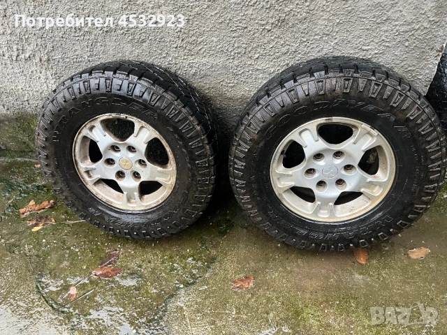 Гуми с джанти 265/70 R16 Goodyear Wrangler свалени от мицубиши паджеро 3, снимка 2 - Гуми и джанти - 53017094