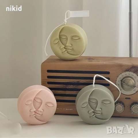 слънце и луна тя и той 2 лица силиконов молд форма калъп за сапун фондан гипс шоколад свещ , снимка 4 - Форми - 16079098