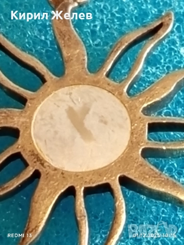 Сребърна обица с формата на слънце в бохо стил елегантен дизайн 14483, снимка 4 - Обеци - 52603382