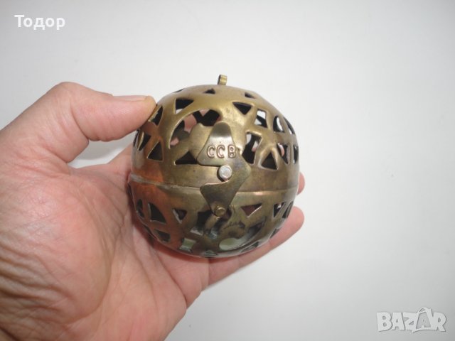 Ажурен бронзов свещник топка  маркиран , снимка 6 - Декорация за дома - 43559678