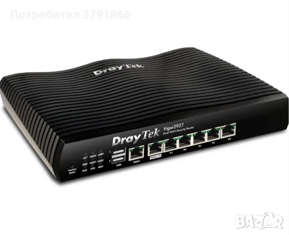 DrayTek Vigor V2927 Ethernet 1 Gb двоен WAN рутер, 5+1 GbE LAN порта с VLAN, защитна стена и VPN