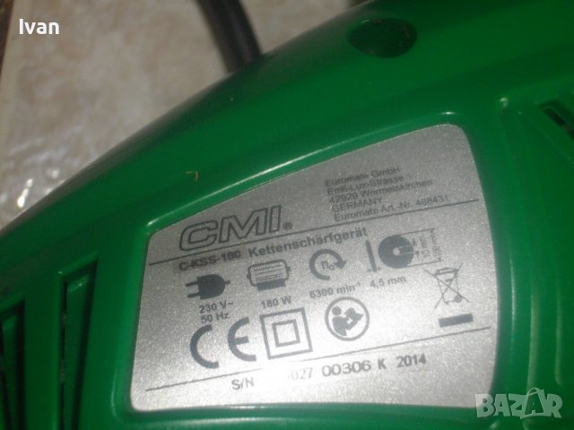 180 Вата-Ел. НОВА Машина Заточване Вериги-Германия ф108мм Отлична CMI, снимка 6 - Други инструменти - 36768994