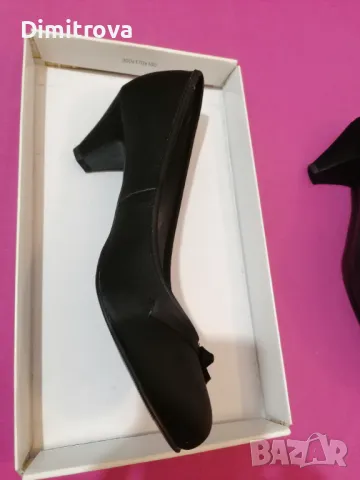 Дамски черни официални обувки от плат La Halle, 39 номер, нови, снимка 4 - Дамски обувки на ток - 47931614