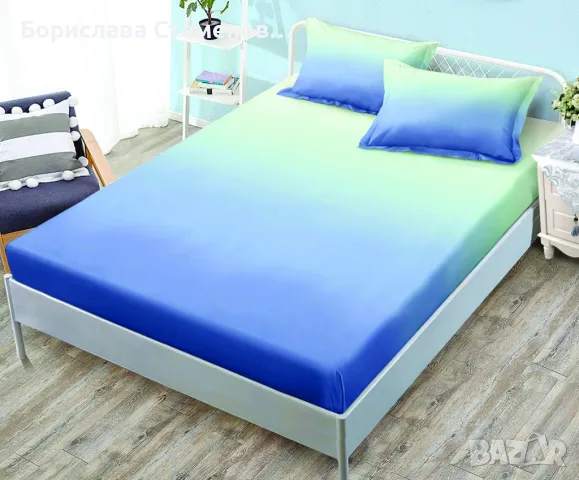Долен чаршаф с ластик 160х200 см комплект с 2бр. калъфки , снимка 1