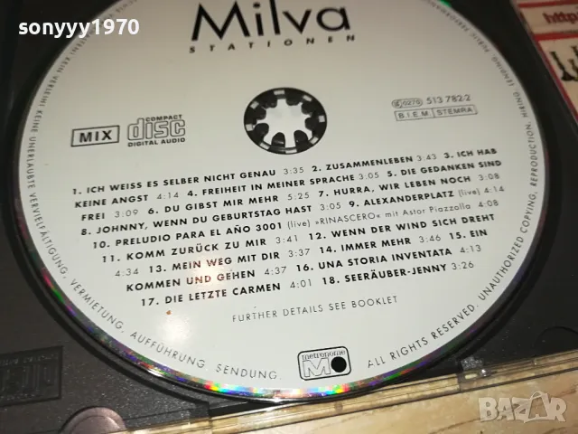 MILVA STATIONEN CD 0804251144, снимка 8 - CD дискове - 49808198