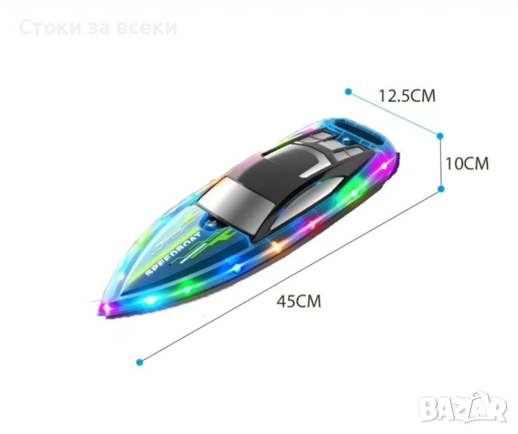 Високоскоростна акумулаторна RC лодка с дистанционно управление, двоен витло, 2.4GHz, снимка 7 - Други - 53258466