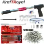 Професионален пистолет за пирони KraftRoyal с очила, ръкавици и 200 бр. пирони, снимка 2