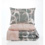 Спален комплект в сиво и розово от 5 части, снимка 3