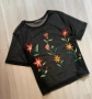 Мрежеста дамска тениска Zara с бродирани цветя - безплатна доставка, снимка 1