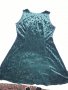 Дамски сукман рокля от кадифе тъмнозелен