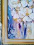 НАТЮРМОРТ. Рисувана картина-маслени бои-платно върху подрамка-златен варак-подпис-външна рамка, снимка 6