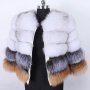 Дамско палто от лисица три цвята, снимка 1 - Палта, манта - 27379178