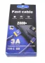 USB двуметров кабел за зареждане 2 метра 3А FAST, снимка 8