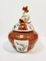 Буркан за бонбони или захарница от фин порцелан Herend  “Red Dynasty” с капак Koi fish., снимка 3