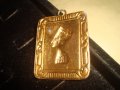 ЕГИПЕТСКИ МЕДАЛЬОН НЕФЕРТИТИ ПОЗЛАТА БРОНЗ ЕМАЙЛ 22810, снимка 2