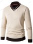 Мъжки втален пуловер с дълги ръкави, 4цвята - 023, снимка 4