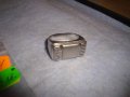 СТАР РЕТРО ВИНТИДЖ СТИЛЕН КЛАСИЧЕСКИ ПОСРЕБРЕН ПРЪСТЕН БЛАГОРОДНА СТОМАНА МАЙСТОРСКА ИЗРАБОТКА 19381, снимка 8