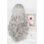 Дълга на вълни сребриста лейс фронт перука Силвър, снимка 3
