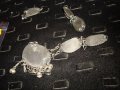 ОСМАНСКИ ГРИВНА и ОБЕЦА ПОСРЕБРЕНИ с ШЛИФОВАН ЧЕРЕН ОНИКС МАЙСТОРСКА СТАРА ИЗРАБОТКА НАКИТИ 23469, снимка 11