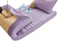 шалте, кувертюра, покривало, протектор за голям спален матрак с ластик в лилав цвят - водоустойчив, снимка 1