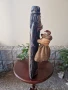 Прекрасна антикварна голяма дървена фигура статуетка , снимка 6