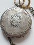 Стар сребърен джобен часовник с ключ, снимка 9