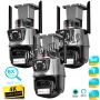 3 броя Двойна Smart WiFi безжична IP 8MPX камера, LED, 4К Ultra HD, снимка 1