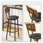 ПРОМОЦИЯ Бар столове в индустриален стил, к-кт от 2 бр. VASAGLE LBC059B81, снимка 2