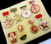 НРБ-БКП-Социализъм-Комунизъм-Голям лот значки-Медали, снимка 4