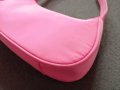 Текстилна малка дамска чанта за рамо в розов цвят, снимка 11