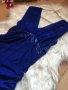 Турско синя рокля с пайети, снимка 3
