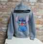 Нов детски суичър с дигитален печат Стич (Stitch) в тъмносив цвят, снимка 6