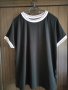 черна  блуза с бял кант размер ХЛ , снимка 1 - Тениски - 40628659