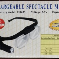 Увеличителни очила +  2 LED LAMPS, снимка 1 - Други стоки за дома - 32619302