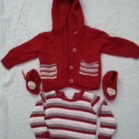 Лот kомплекти за бебе ръчно плетиво от 0 до 6 месеца, снимка 2 - Комплекти за бебе - 42933625