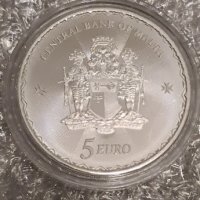 5 euro Malta 1oz silver, снимка 1 - Нумизматика и бонистика - 43172931